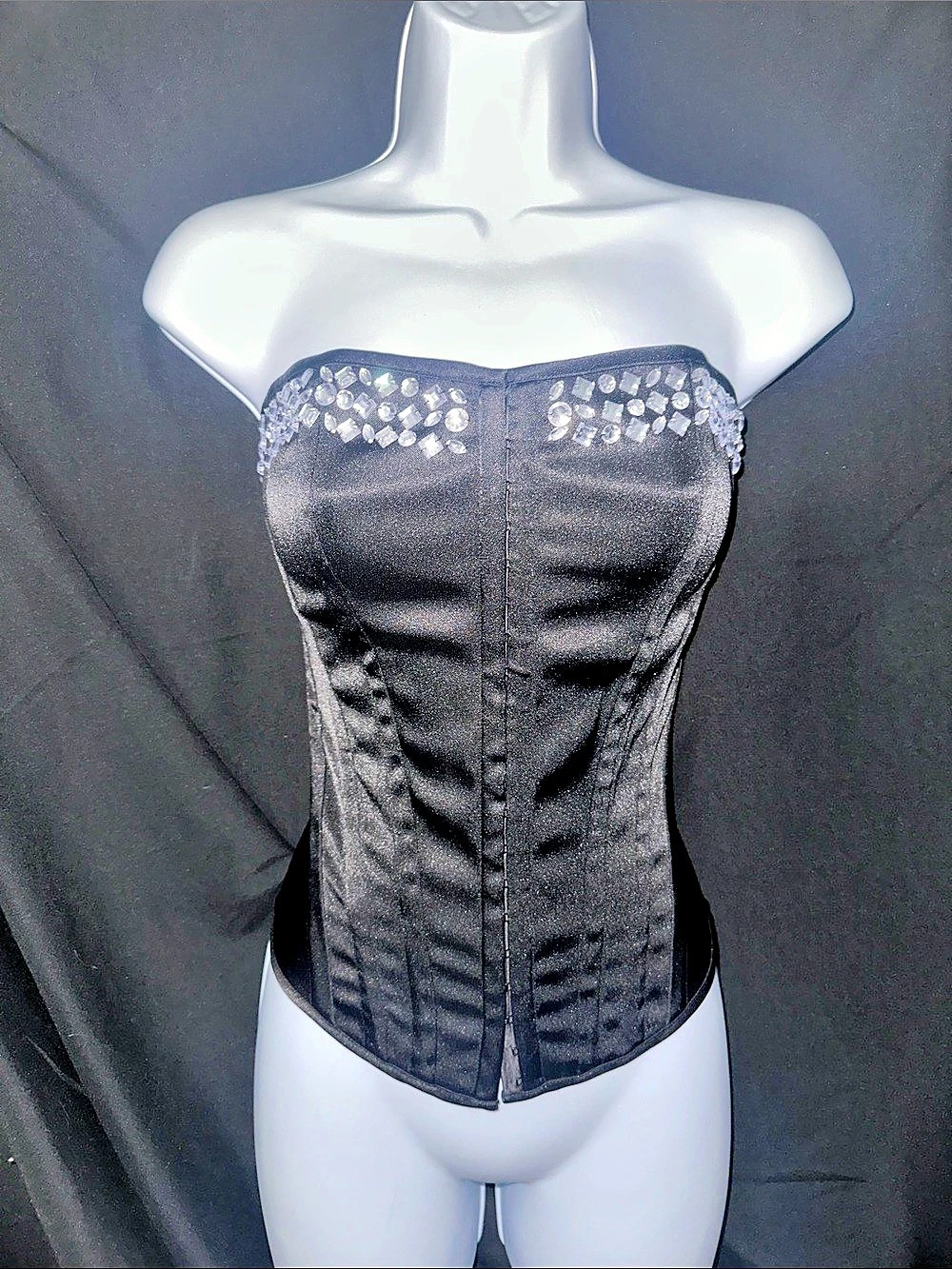 Charlotte Russe Black Embellished Corset Top Like New
